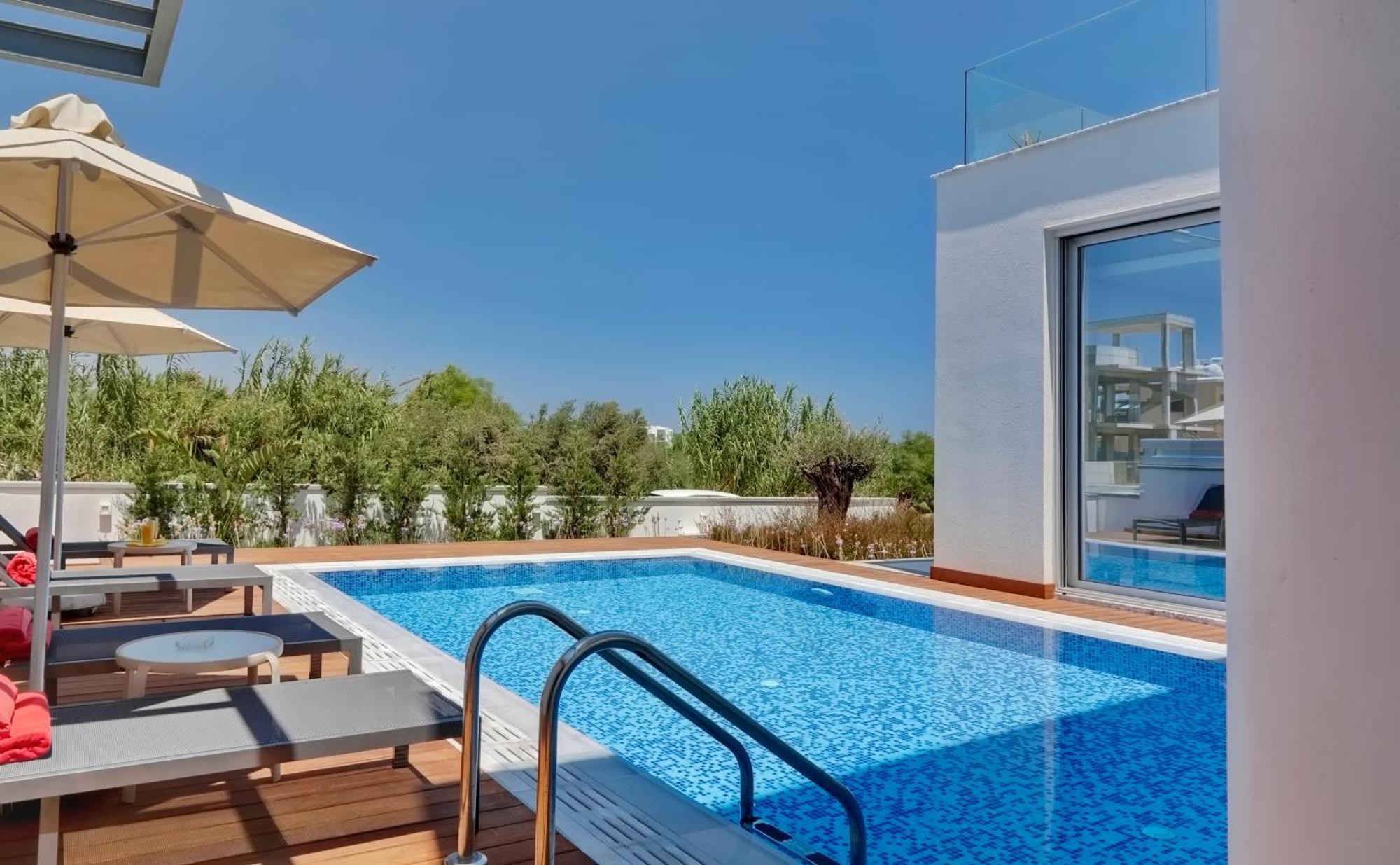 Seaview Luxury Villa Jacuzzi & Pool! 2 Min Beach بروتاراس المظهر الخارجي الصورة