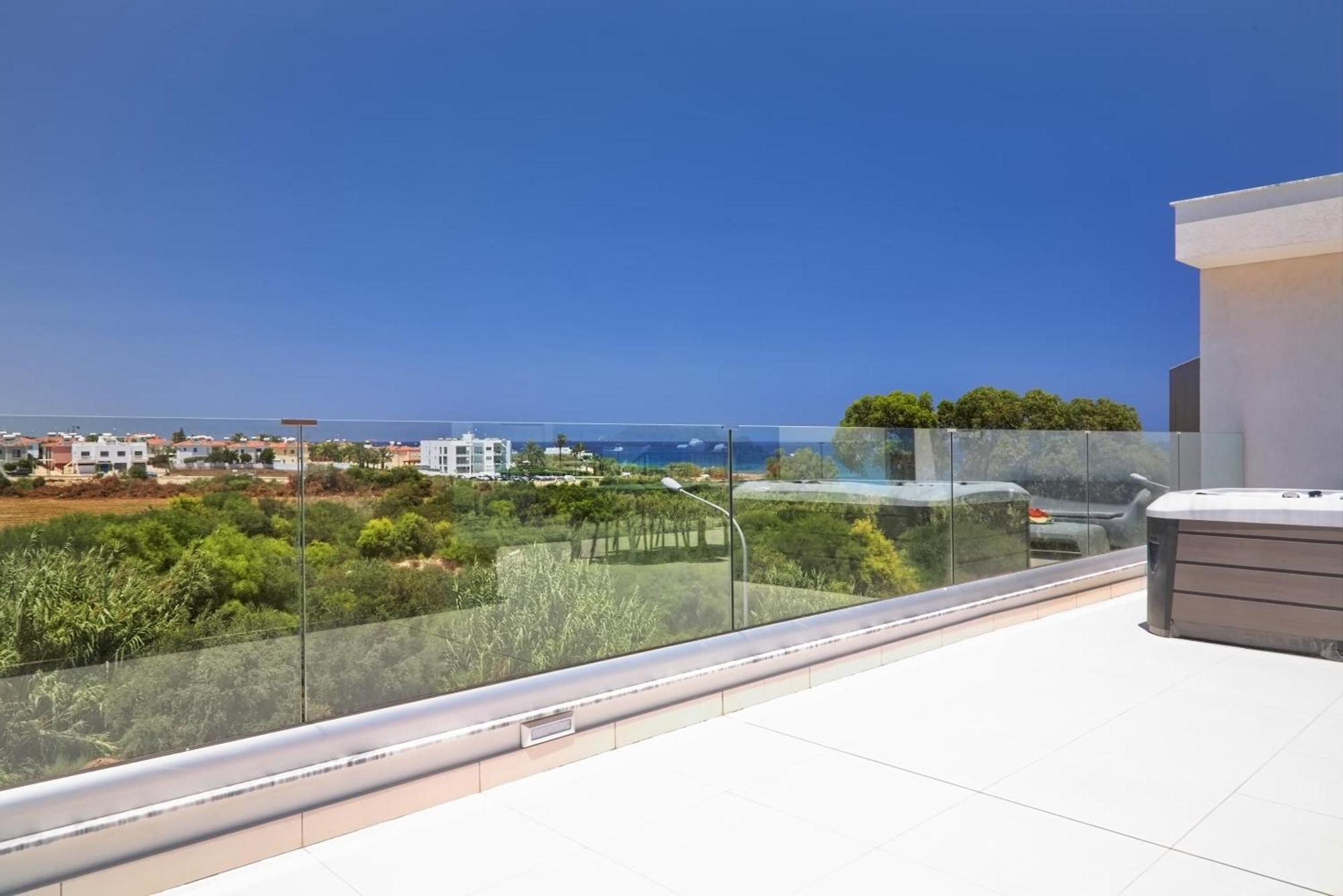 Seaview Luxury Villa Jacuzzi & Pool! 2 Min Beach بروتاراس المظهر الخارجي الصورة